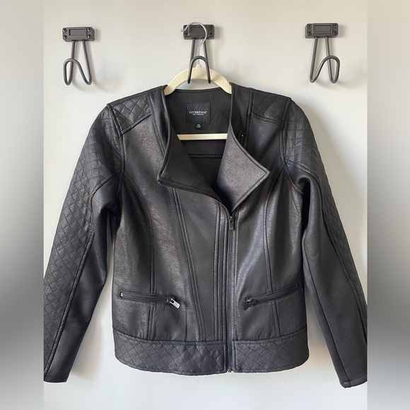 Liverpool Los Angeles, XS, lightweight faux leather moto biker jacket, like new - Picture 2 of 9